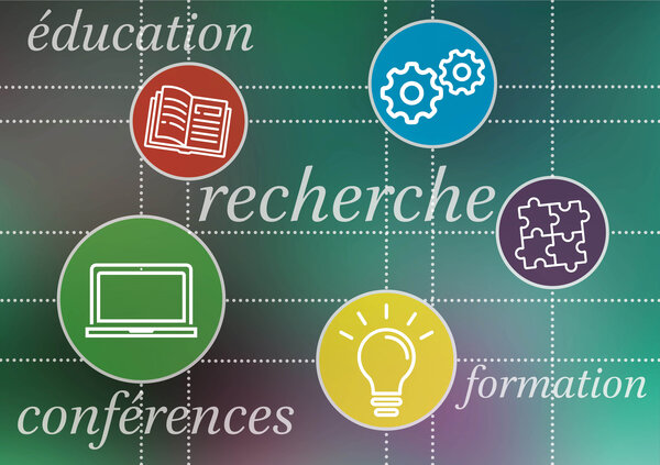 Visuel graphique du cycle de conférences vie scientifique | Myriam Lakraa